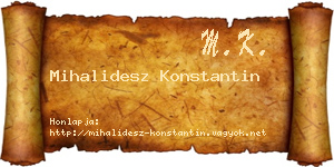 Mihalidesz Konstantin névjegykártya